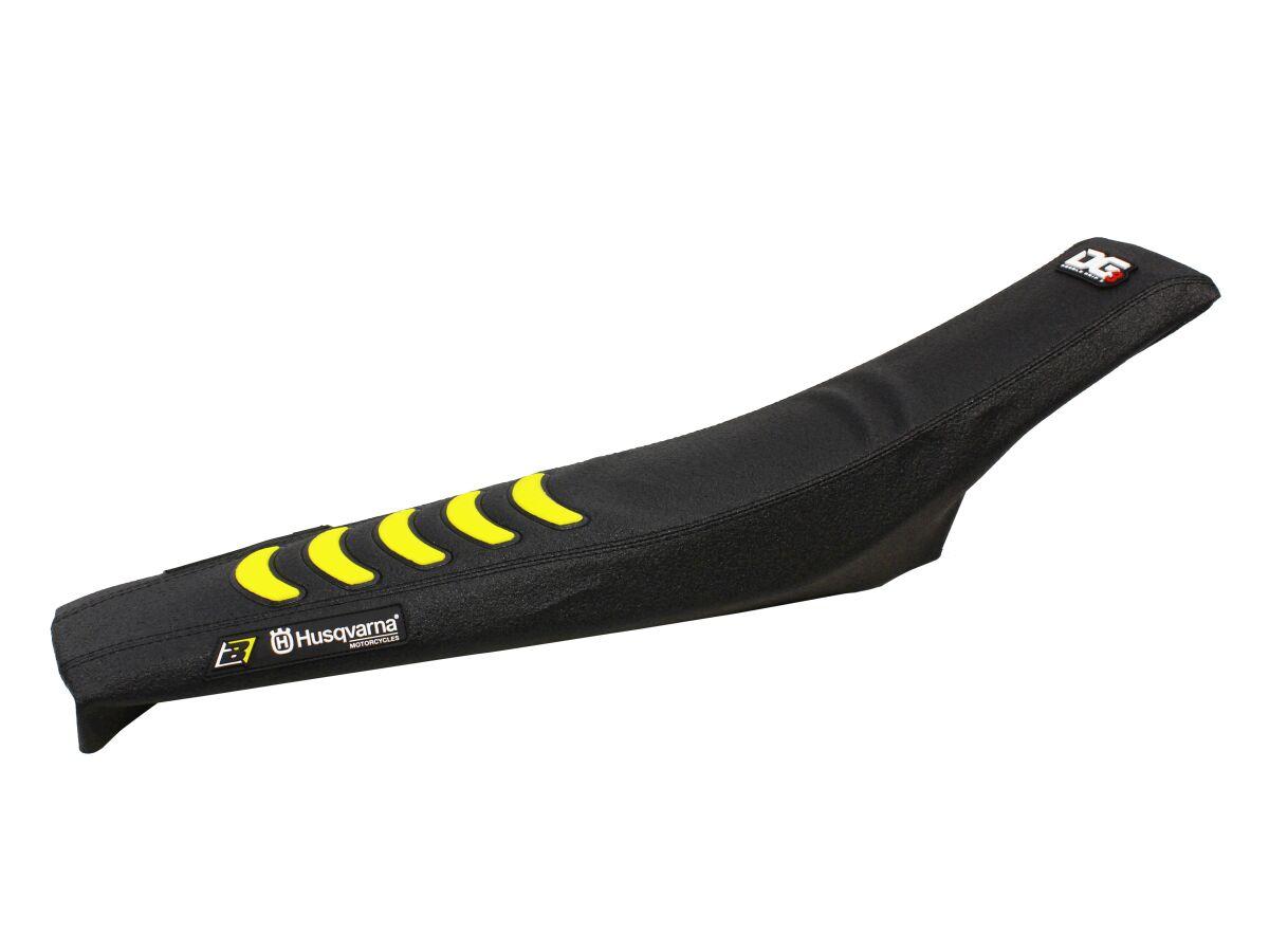 1622H - Blackbird Double Grip 3 Seat Cover - Husqvarna FC 250/350/450 & TC 125/250 2016-18 - Black/Yellow