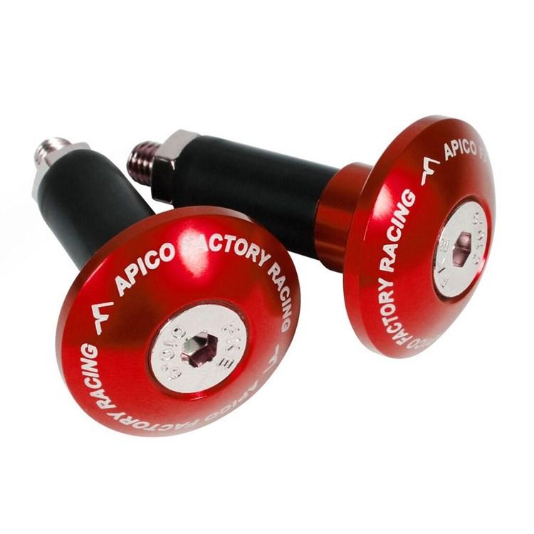 Apico Red Handlebar Bar End Plugs - 14Mm