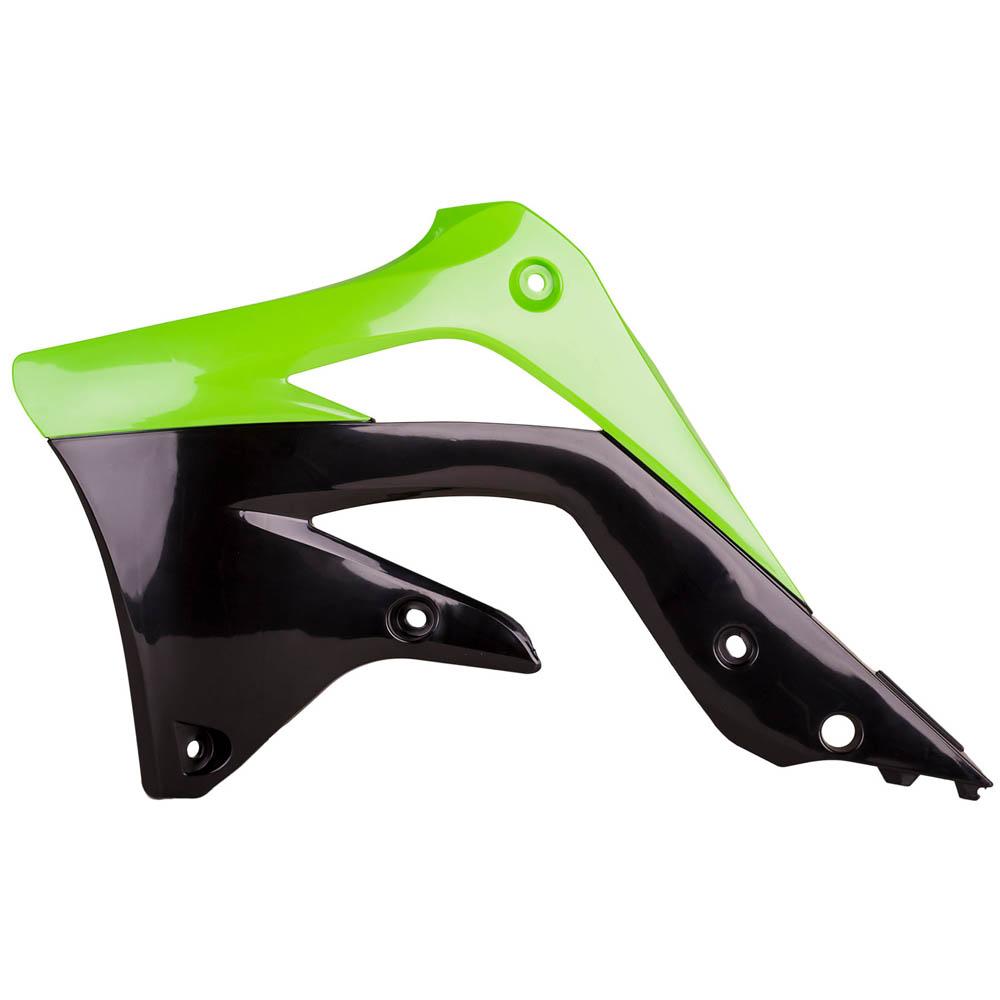 Polisport Green/Black Radiator Scoops - Kawasaki Kxf450 2012-15