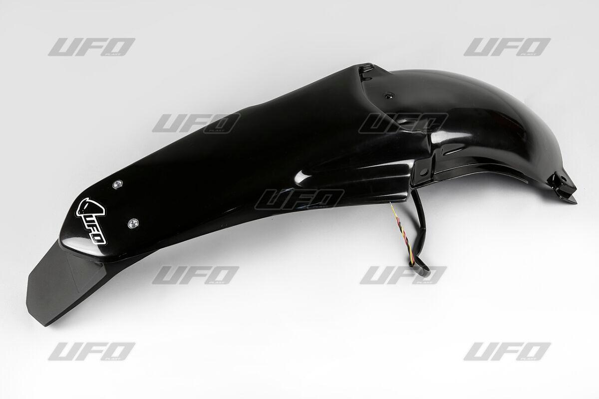 YA03893#001 - UFO Enduro Rear Fender With Tail Light - Yamaha YZ 125/250 2002-14 - Black