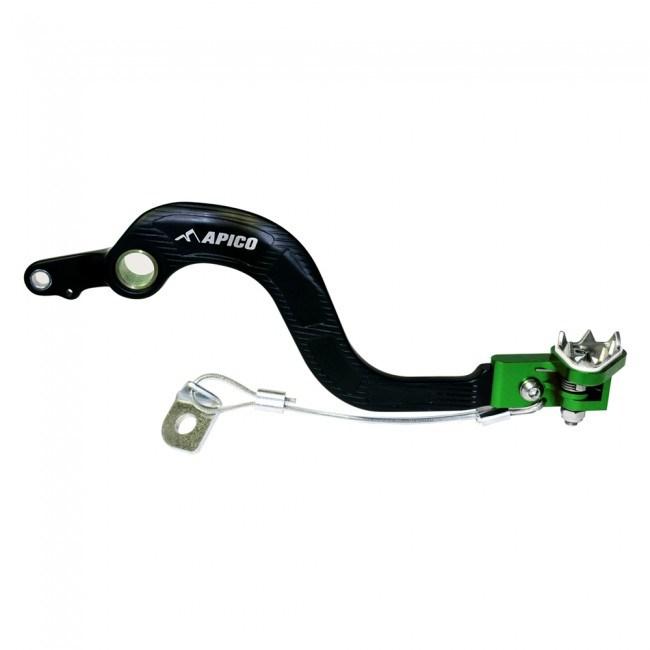 Apico Black/Green Forged Brake Pedal - Kawasaki Kx85 2001-23