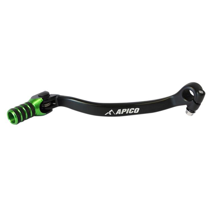 Apico Black/Green Elite Gear Pedal - Kawasaki Kxf250 2004-05, Suzuki Rmz250 2004-06