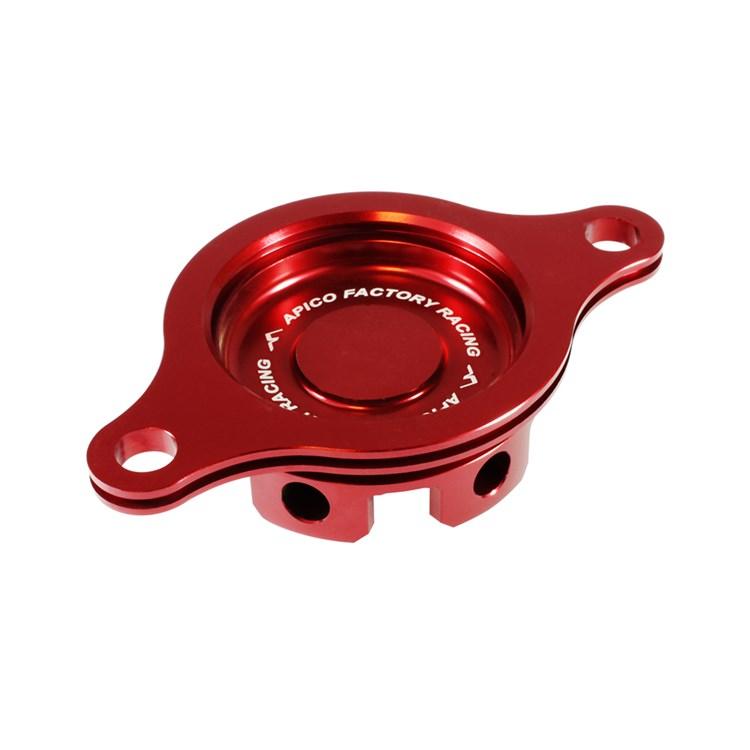 Apico Red Oil Filter Cover - Honda Crf450r 2009-16