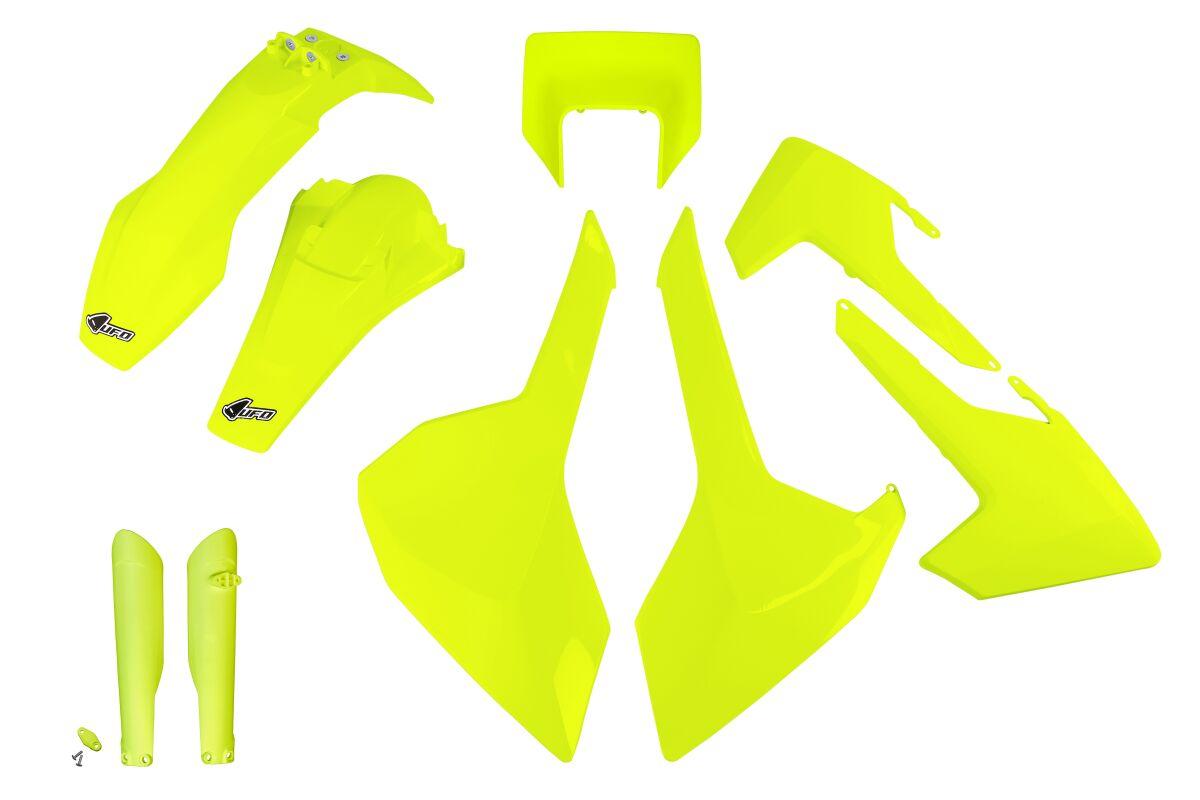 HUKIT621F@DFLU - UFO Full Plastics Kit - Husqvarna FE 250/350/450/501 2017-18, TE 250/300 2017-19 - Fluro Yellow