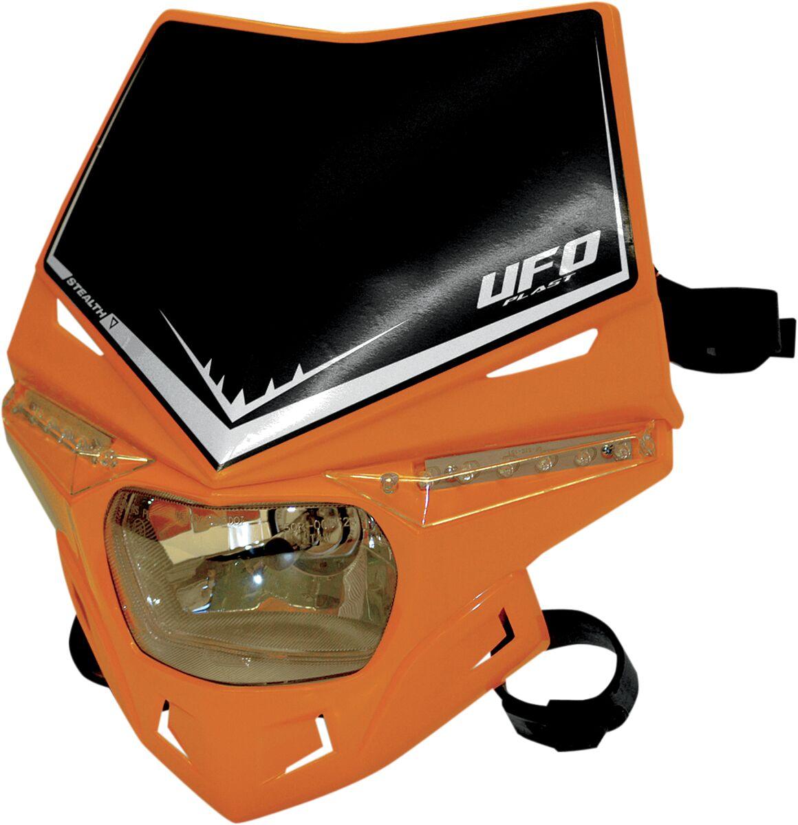 PF01715#127 - UFO Stealth 12V Headlight With LED Side Lights - Orange