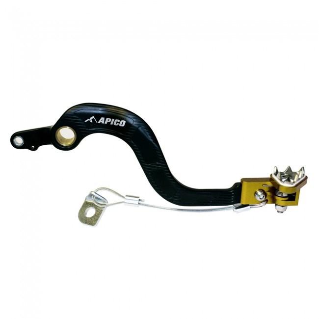 Apico Black/Yellow Forged Brake Pedal - Suzuki Rmz250 2007-12, Rmz450 2005-07