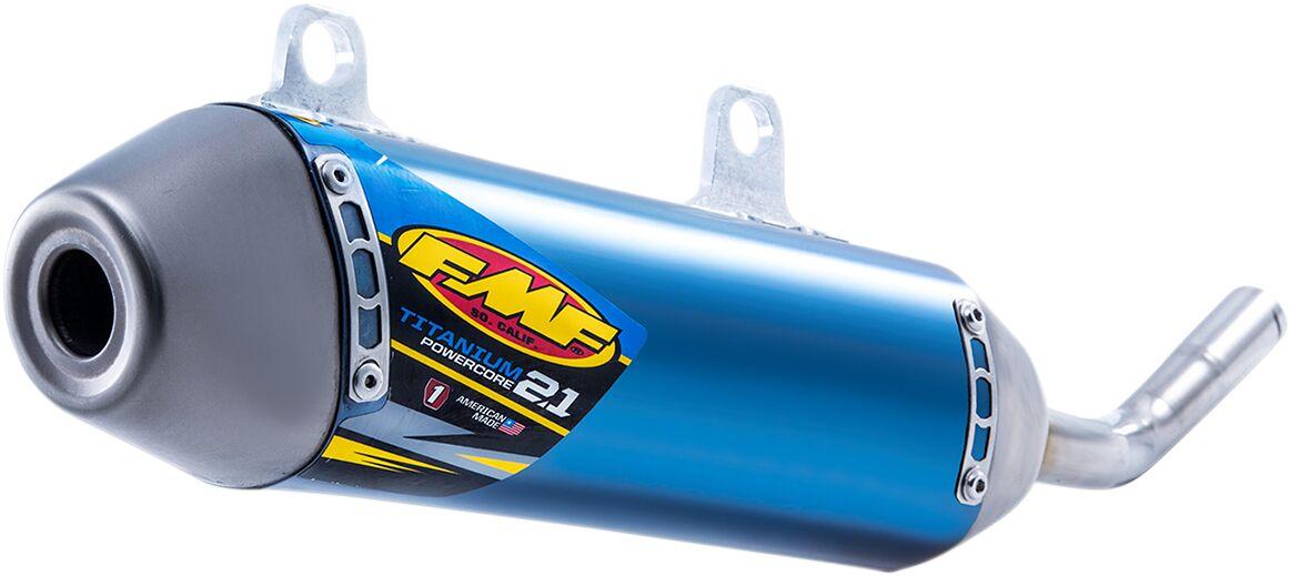 025209 - FMF Powercore 2.1 Blue Titanium Exhaust Silencer For Husqvarna TC250 & KTM SX250 2017-18