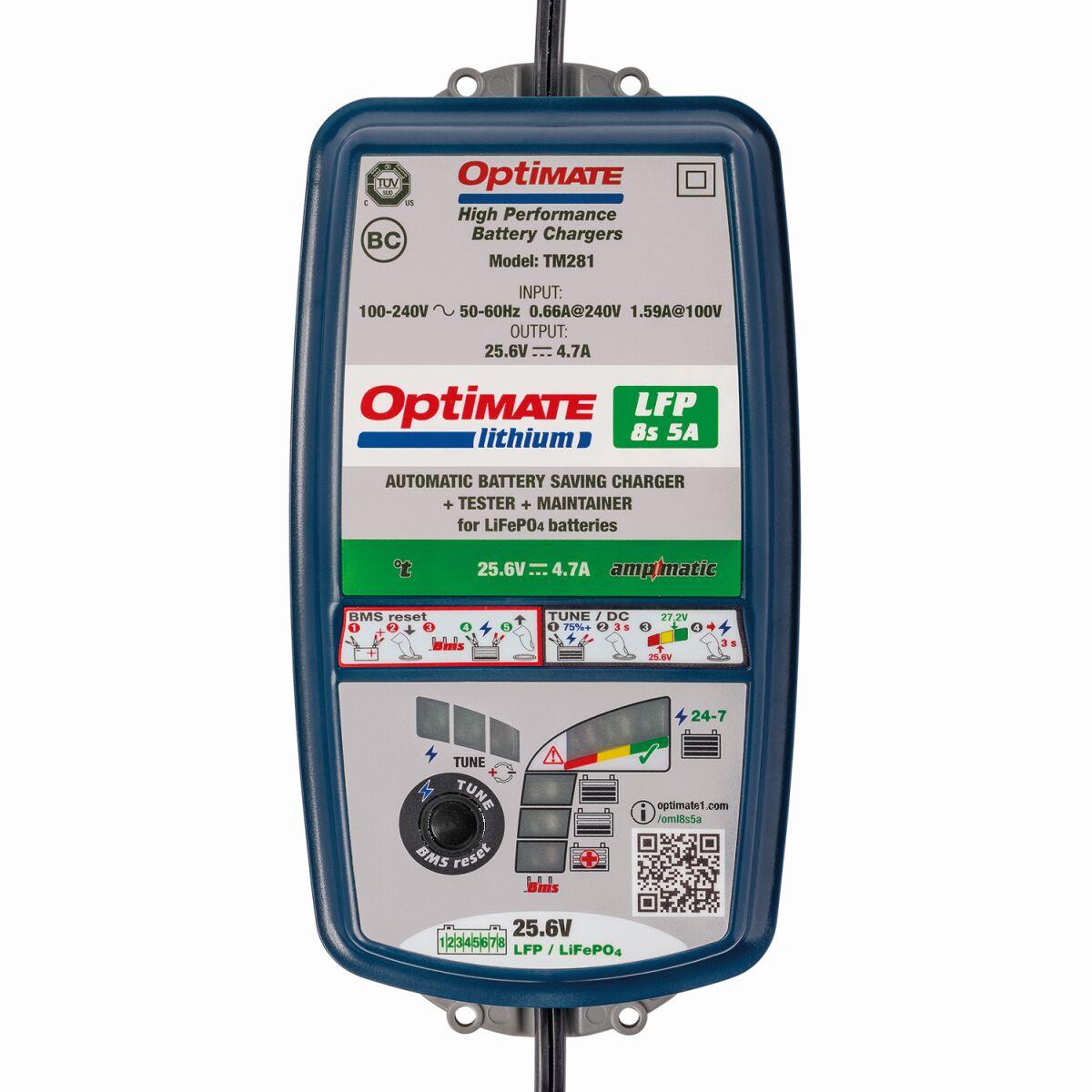 TM280 - TecMate OptiMate Lithium LFP 8s 5A Battery Charger