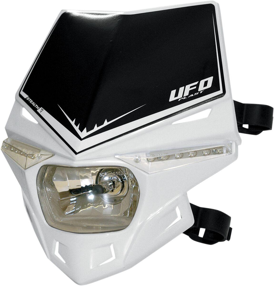 PF01715#041 - UFO Stealth 12V Headlight With LED Side Lights - White