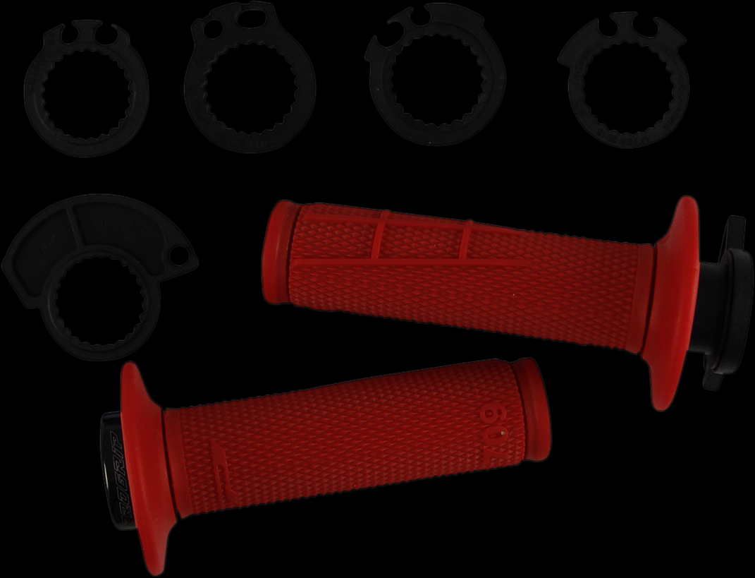 Pro Grip 709 Lock On Grips With 6 Cams - Red