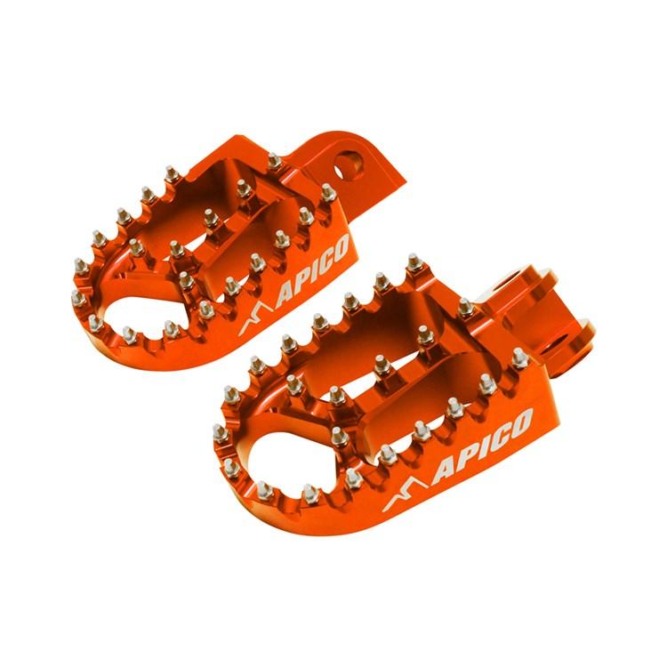 Apico Orange Xtreme Foot Pegs - Ktm Sx65 2011-23, Sx125 1998-2015, Exc 1998-2016