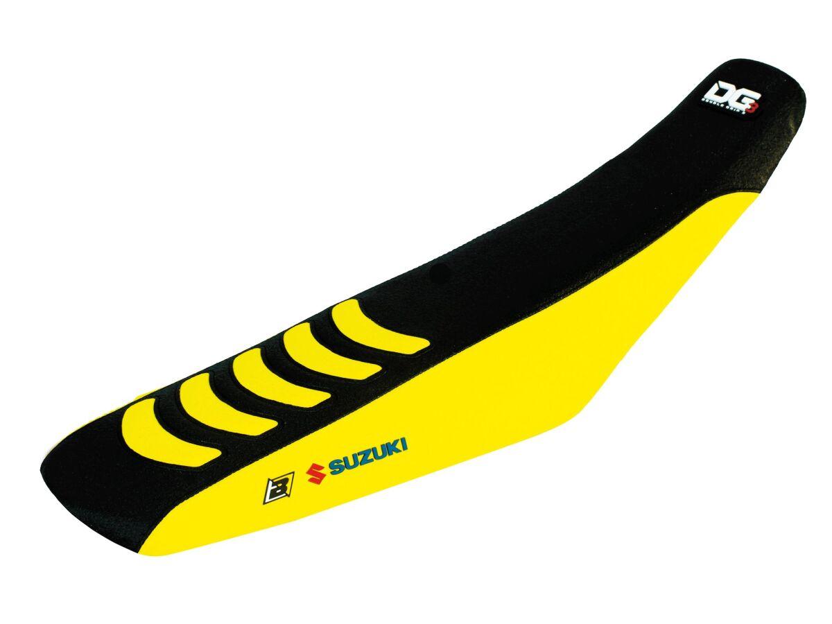 1323H - Blackbird Double Grip 3 Seat Cover - Suzuki RM85 2002-19 - Yellow/Black