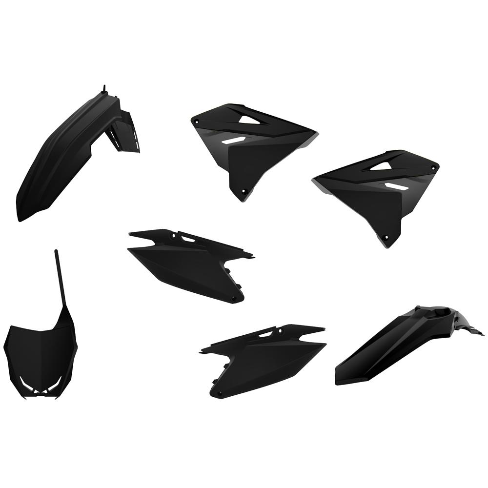 Polisport Black Full Plastics Kit - Suzuki Rm125/250 2001-18 Restyle To 2019 Style