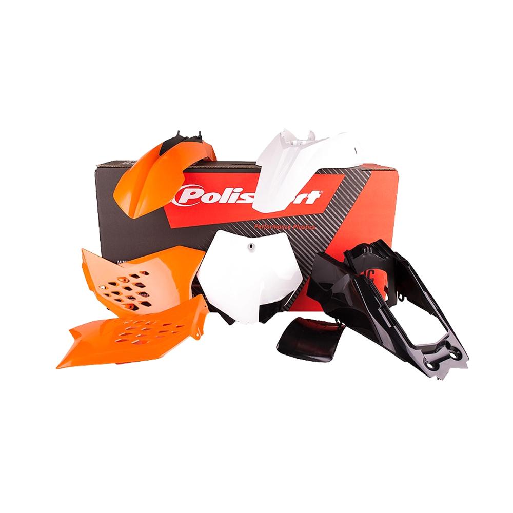 Polisport Orange/White Full Plastics Kit - Ktm Sx65 2012-15 - (Oem 2012)