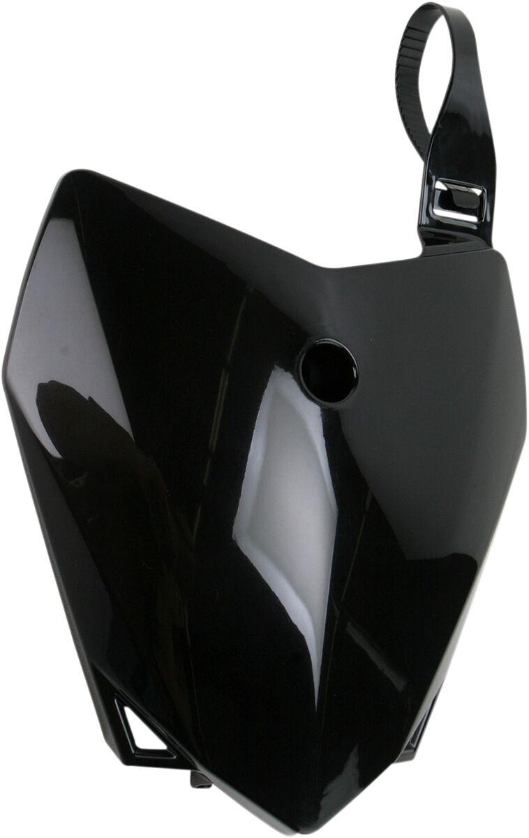 KA04718#001 - UFO Front Number Board - Kawasaki KLX110 2010-18 - Black