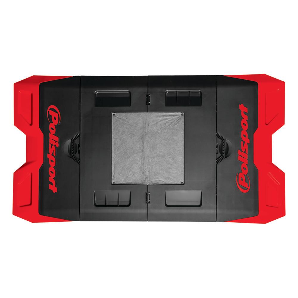 Polisport Black/Red Foldable Workshop Moto Pad Matt