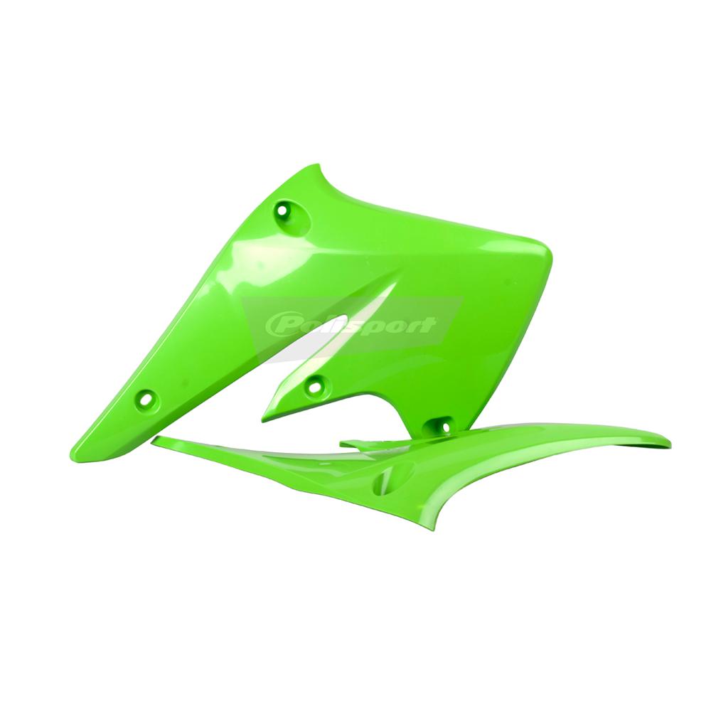 Polisport Green Radiator Scoops - Kawasaki Kxf250 2004-05