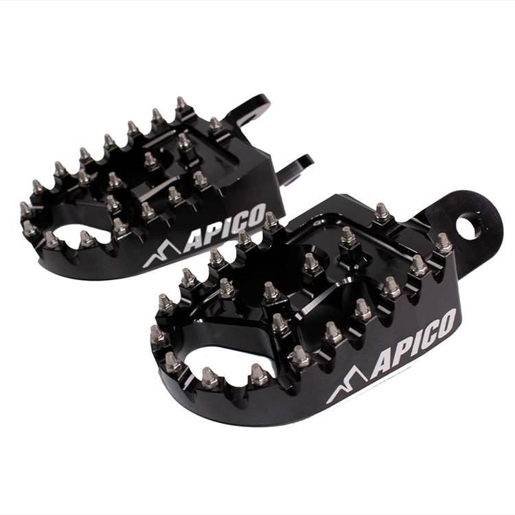 Apico Black Xtreme Foot Pegs - Honda Cr 80/85 1996-2007, Xr 400-650 1996-2021