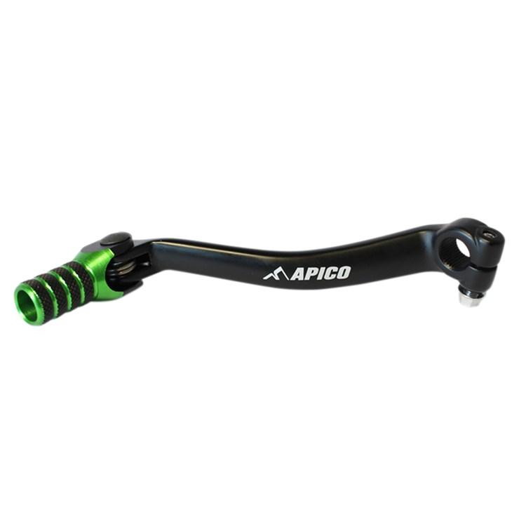 Apico Black/Green Elite Gear Pedal - Kawasaki Kxf450 2006-08