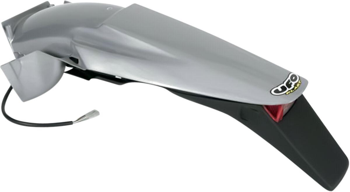 KT03043#340 - UFO Enduro Rear Fender With Tail Light - KTM EXC 125/200/250/300/380 1998-2003 - Silver