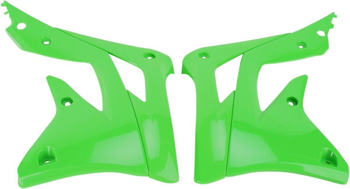 KA04719#026 - UFO Radiator Scoops - Kawasaki KXF450 2012-15 - Green