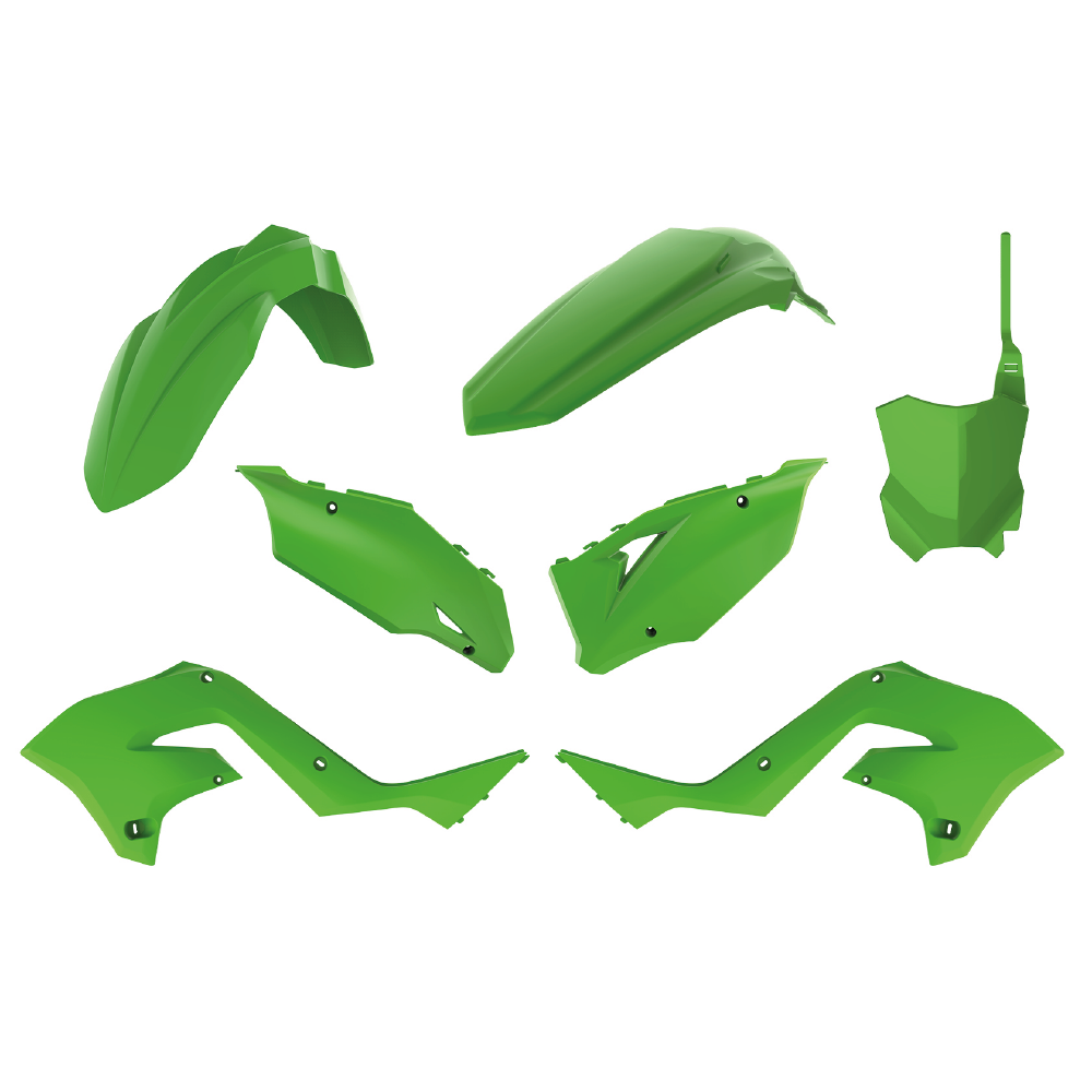 Polisport Green Restyle Plastics Kit - Kawasaki Kx 125/250 2003-08 To Kxf450 2020 Style