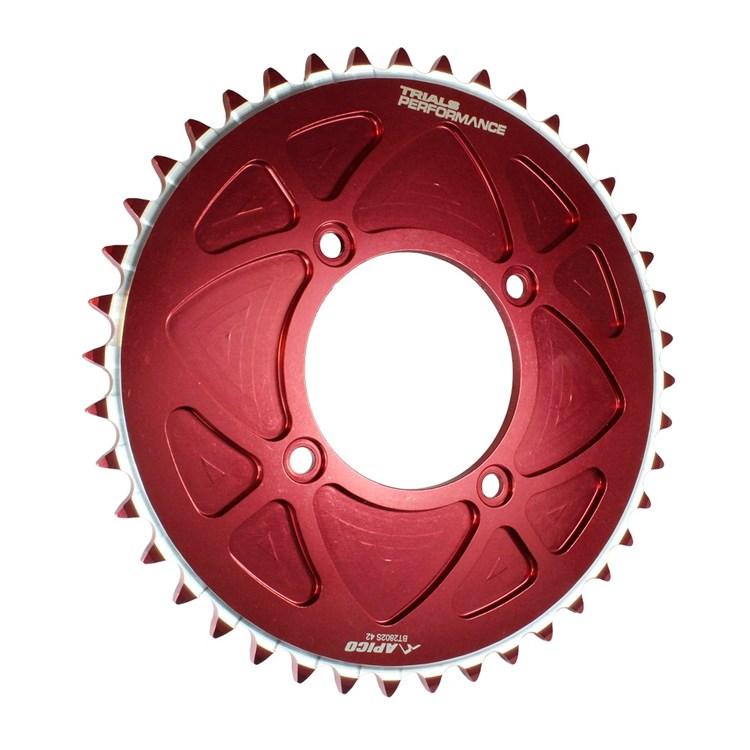 Apico Red Solid Rear Sprocket - Gas Gas 2000-22, Montesa 4Rt 2005-22, Sherco Trials 2002-22 - /48T