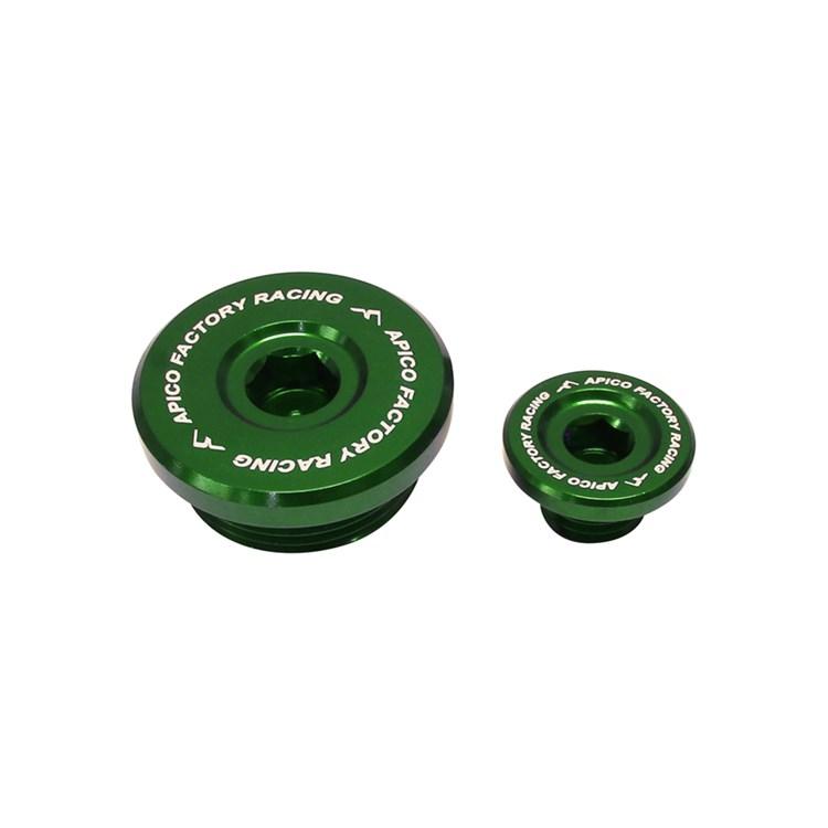 Apico Green Engine Plugs - Kawasaki Kxf250 2004-10, Suzuki Rmz250 2004-06
