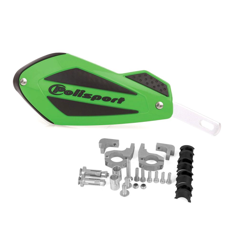 Polisport Green Shield Motocross Enduro Handguards With Universal Fitting Kit