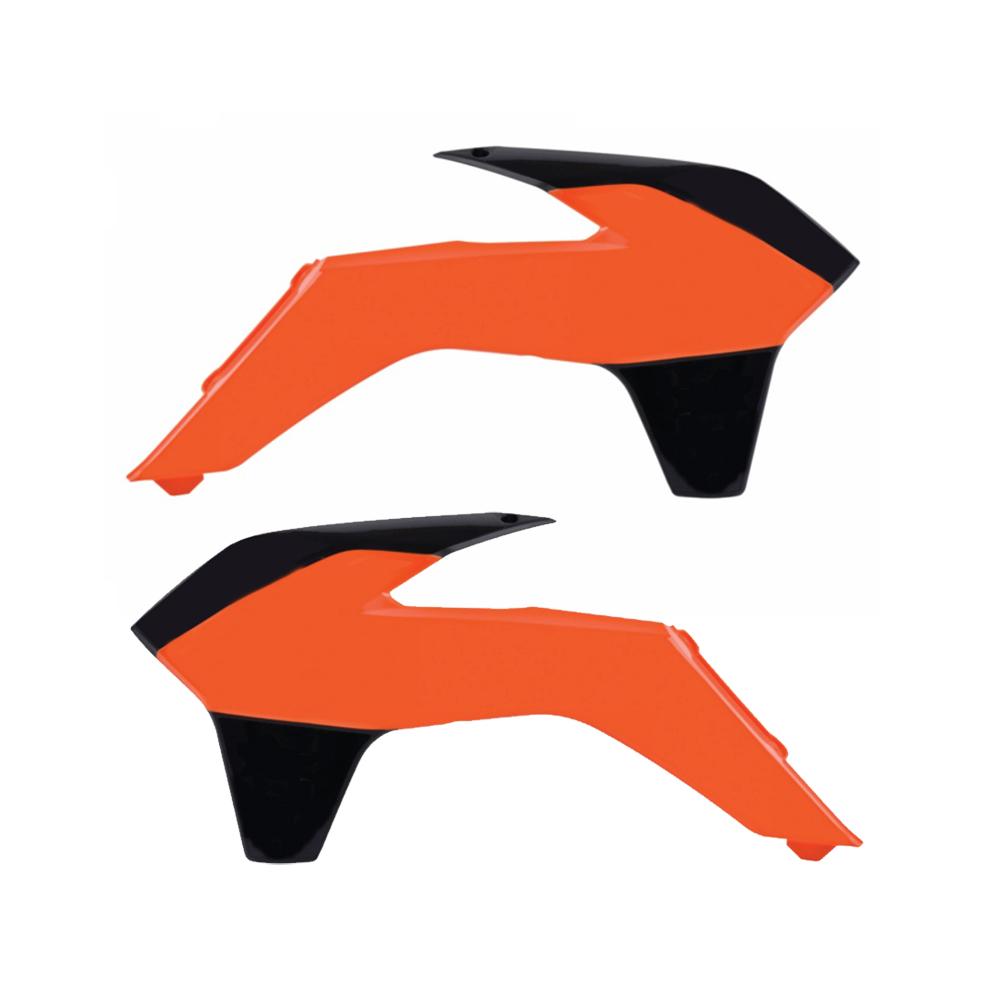 Polisport Radiator Scoops - KTM SX/SXF 2013-15, SX250 2016, EXC/EXC-F 2014-16, XC/XC-F 2016 Orange/Black