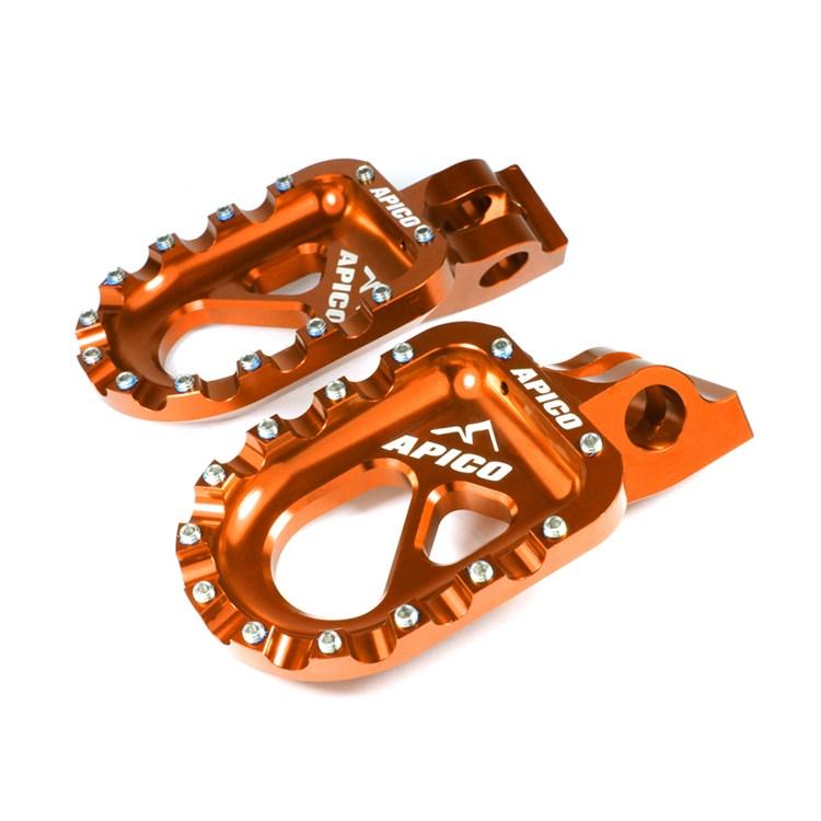 Apico Orange Cnc Aluminium Trials Foot Pegs