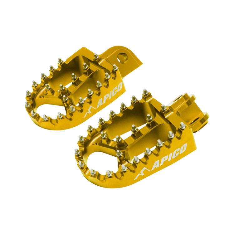 Apico Yellow Xtreme Foot Pegs - Suzuki Rmz250 2010-22, Rmz450 2012-22