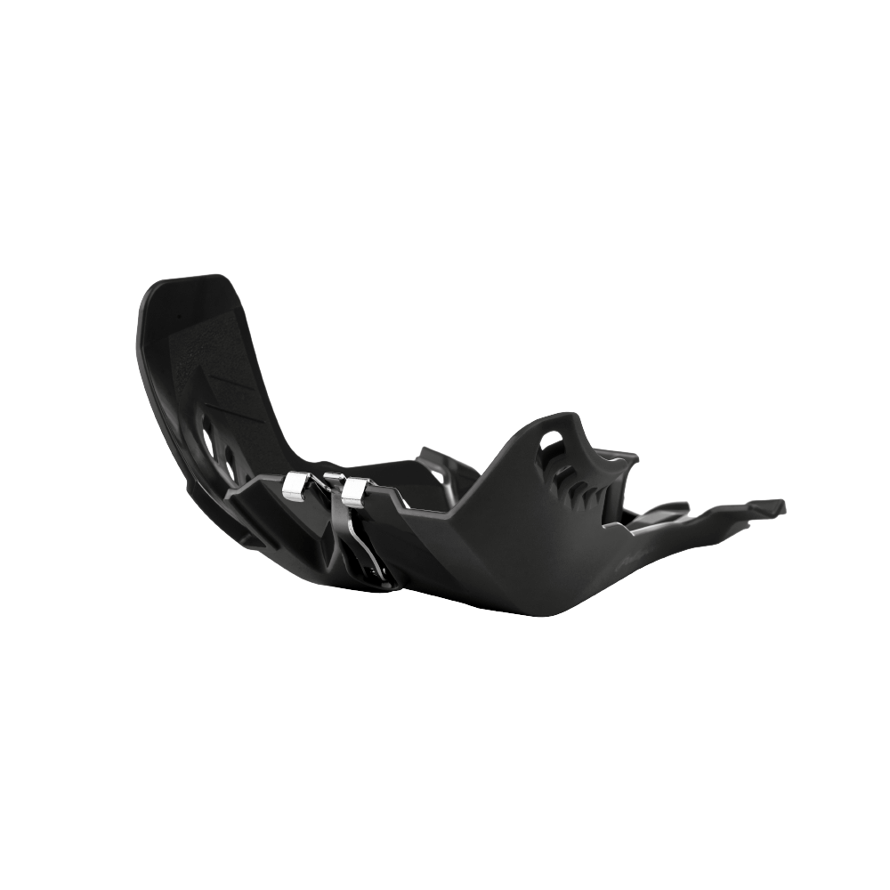 Polisport Fortress Skid Plate - KTM SX250 2017-18, EXC 250/300 2017-19, Husqvarna TC250 2017-18, TE 250/300 2017-19 - Black