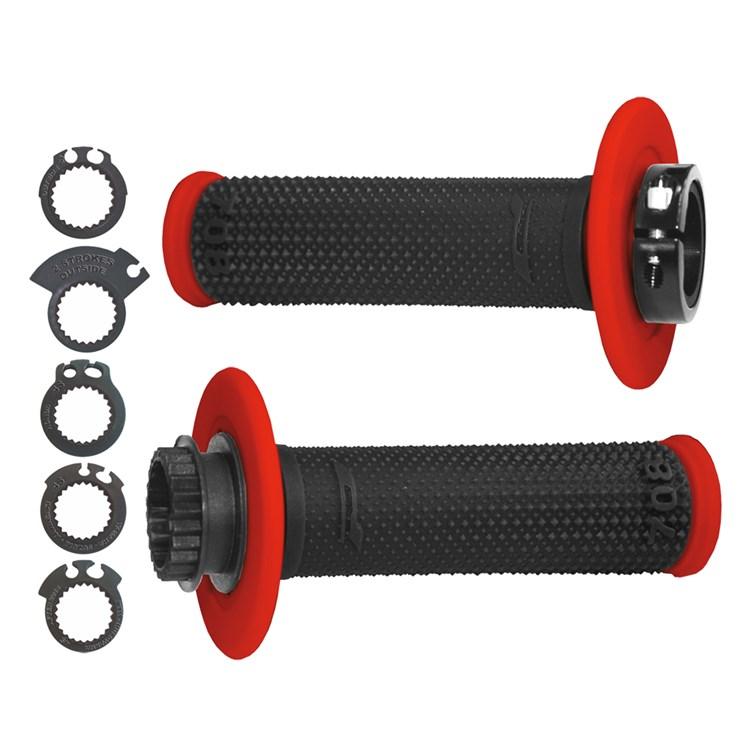Pro Grip 708 Lock On Grips With 6 Cams - Black/Red