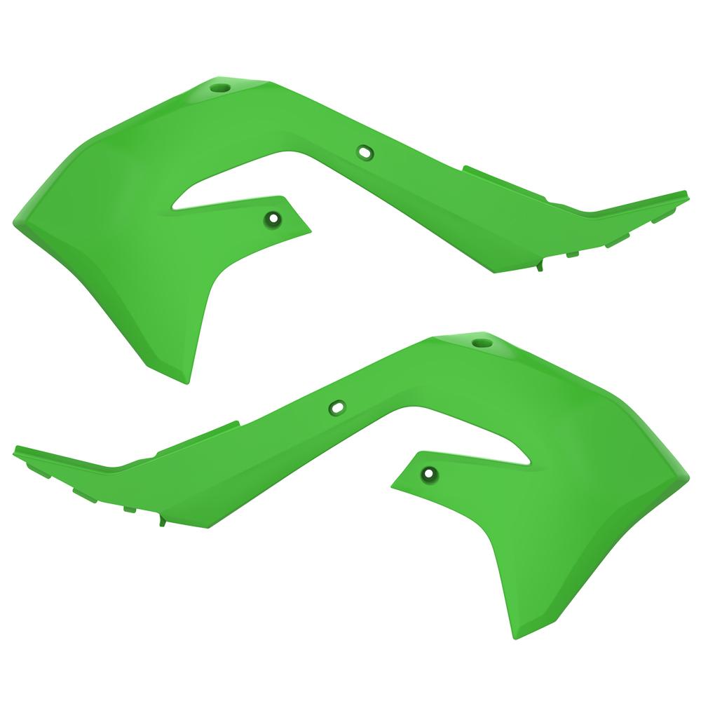 Polisport Green Radiator Scoops - Kawasaki Kxf250 2021-23, Kxf450 2019-23