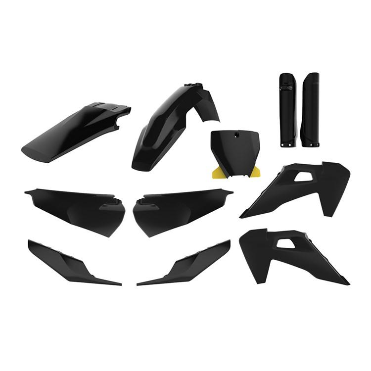 Polisport Black Plastics Kit - Husqvarna Tc/Fc/Tx/Fx 2019-22