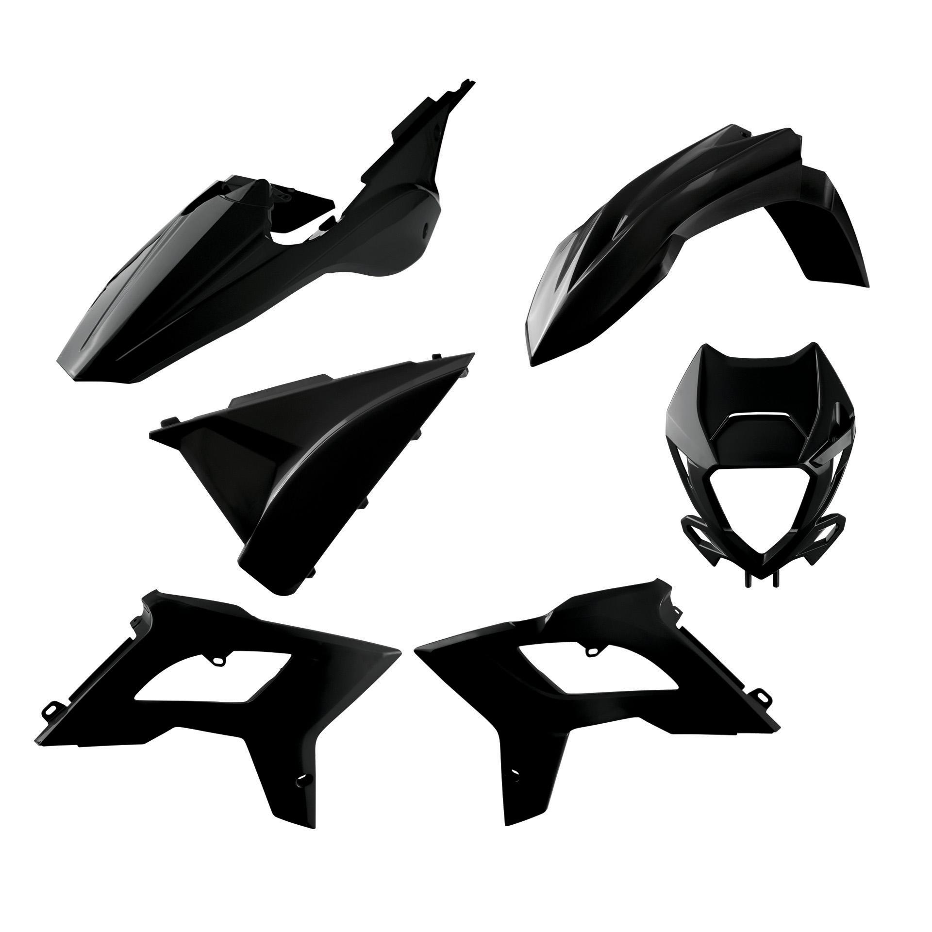 Polisport Black Restyle Plastics Kit - Beta Rr 125/250/300/350/390/430/480 2T & 4T 2018-19
