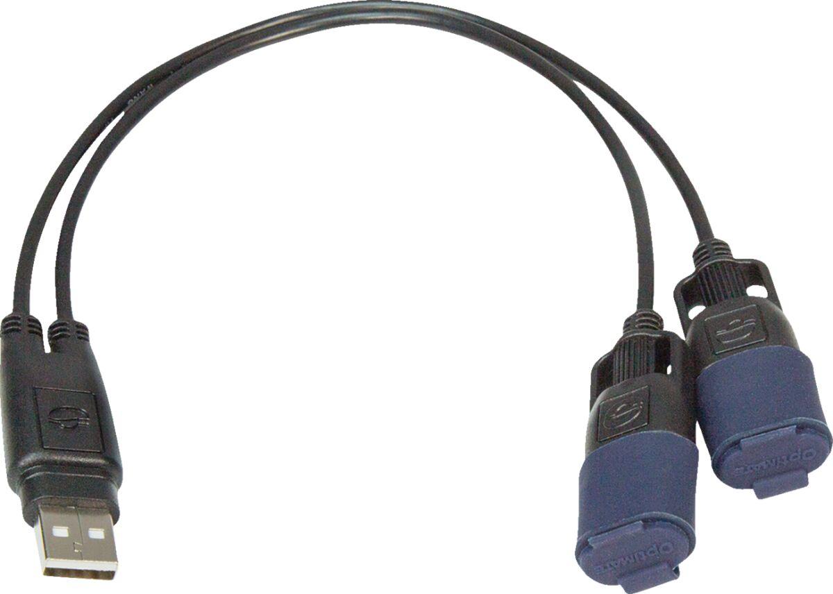 O110 - TecMate USB Y Splitter With Weatherproof Connection System