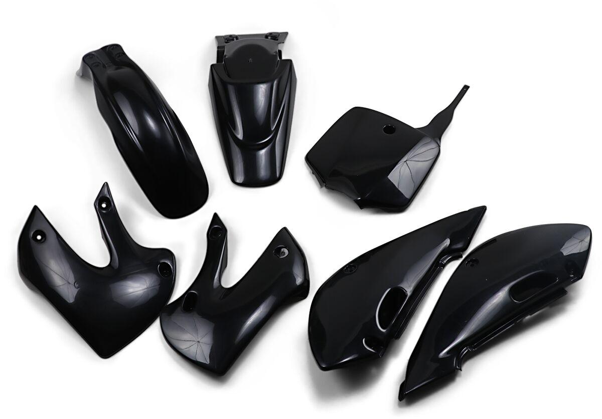 Ufo Black Ka37002@001 - Full Plastics Kit - Kawasaki Klx110 2001-09, Kx65 2001-14