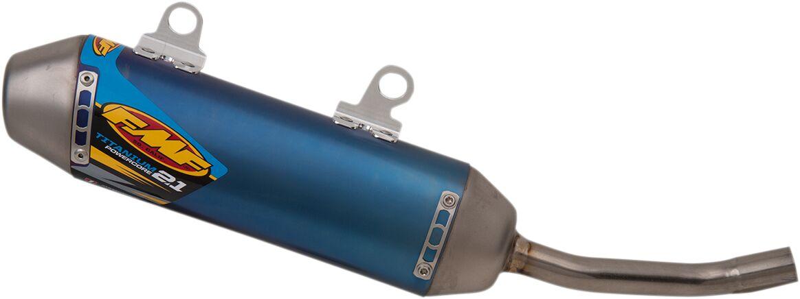 025248 - FMF Powercore 2.1 Blue Titanium Silencer For Husqvarna TC125 & KTM SX 125/150 2019-22, Gas Gas MC125 2022-23