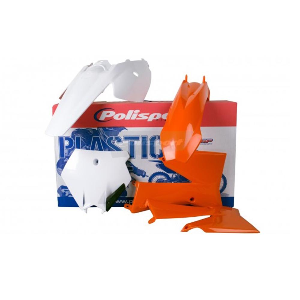 Polisport Orange/White Full Plastics Kit - Ktm Sx85 2006-12 - / (Oem '11-12)