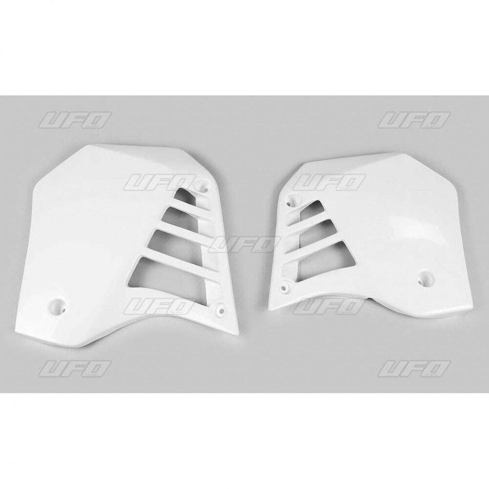 YA02803#046 - UFO Radiator Scoops - Yamaha YZ125 1987-88 - White