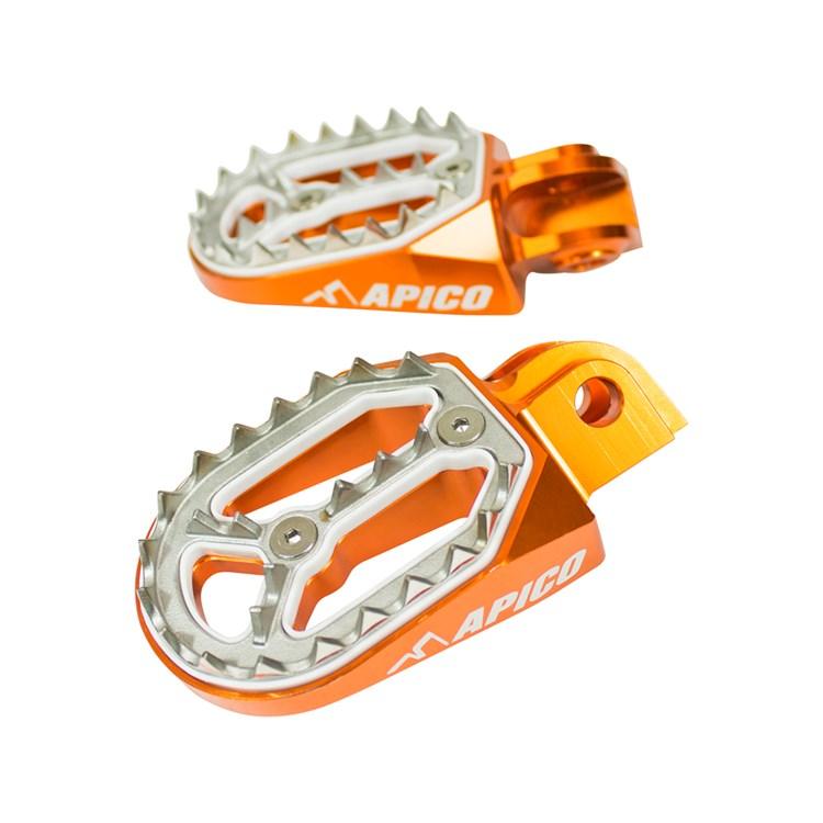 Apico Orange Pro-Bite Foot Pegs - Ktm Sx85 2018-24, Sx125 & Sxf 250-450 2016-22, Exc/F 2017-23