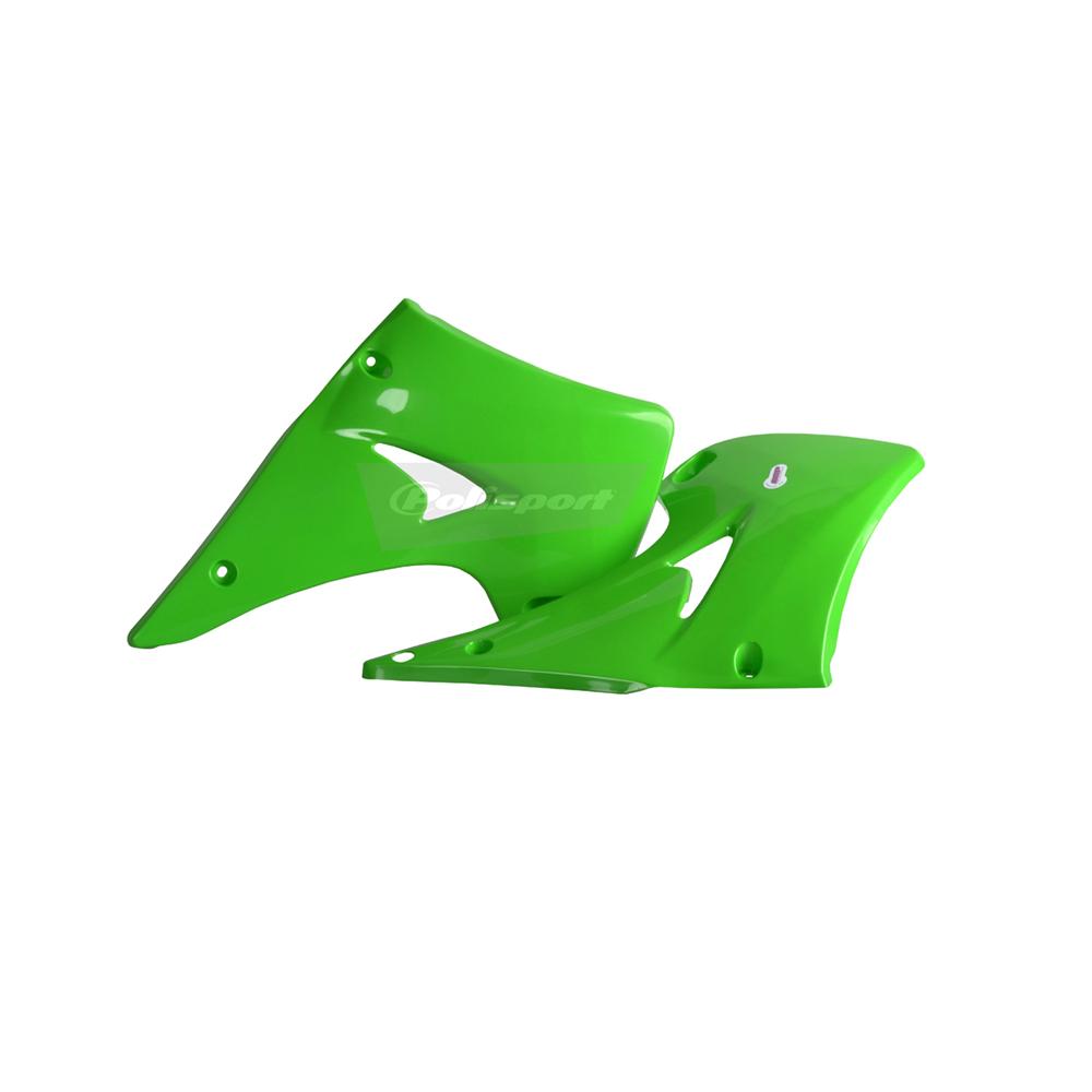 Polisport Green Radiator Scoops - Kawasaki Kx 125/250 2003-08