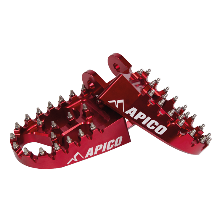Apico Red Xtreme Foot Pegs - Honda Cr 80/85 1996-2007, Xr 400-650 1996-2021