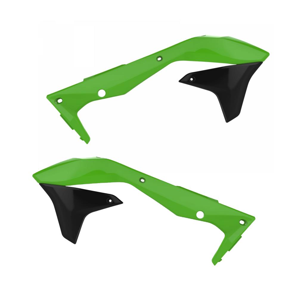 Polisport Green/Black Radiator Scoops - Kawasaki Kxf450 2016-18