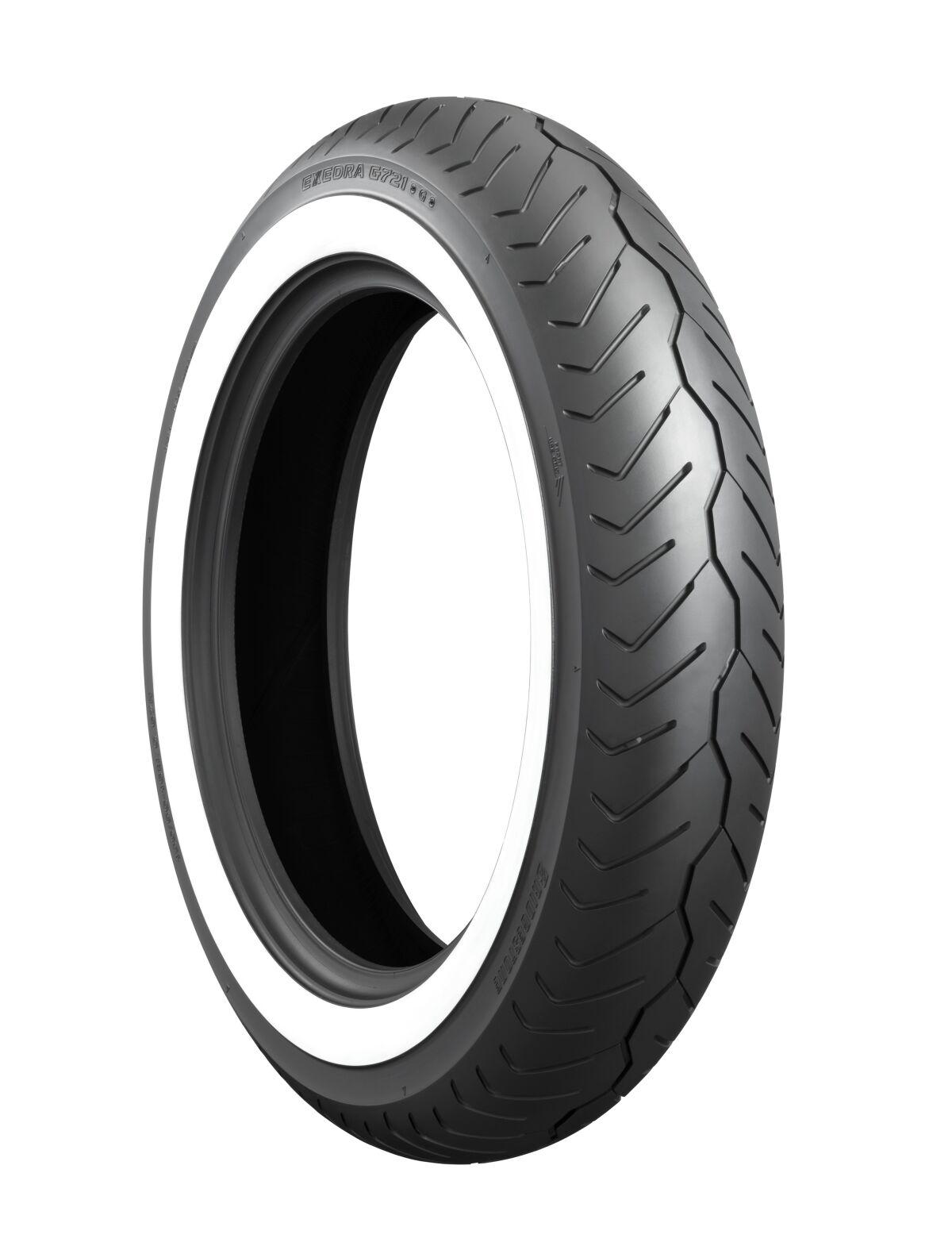 Bridgestone White 4580 - Exedra G721 67H Wall Front Tyre - 130/90-16"