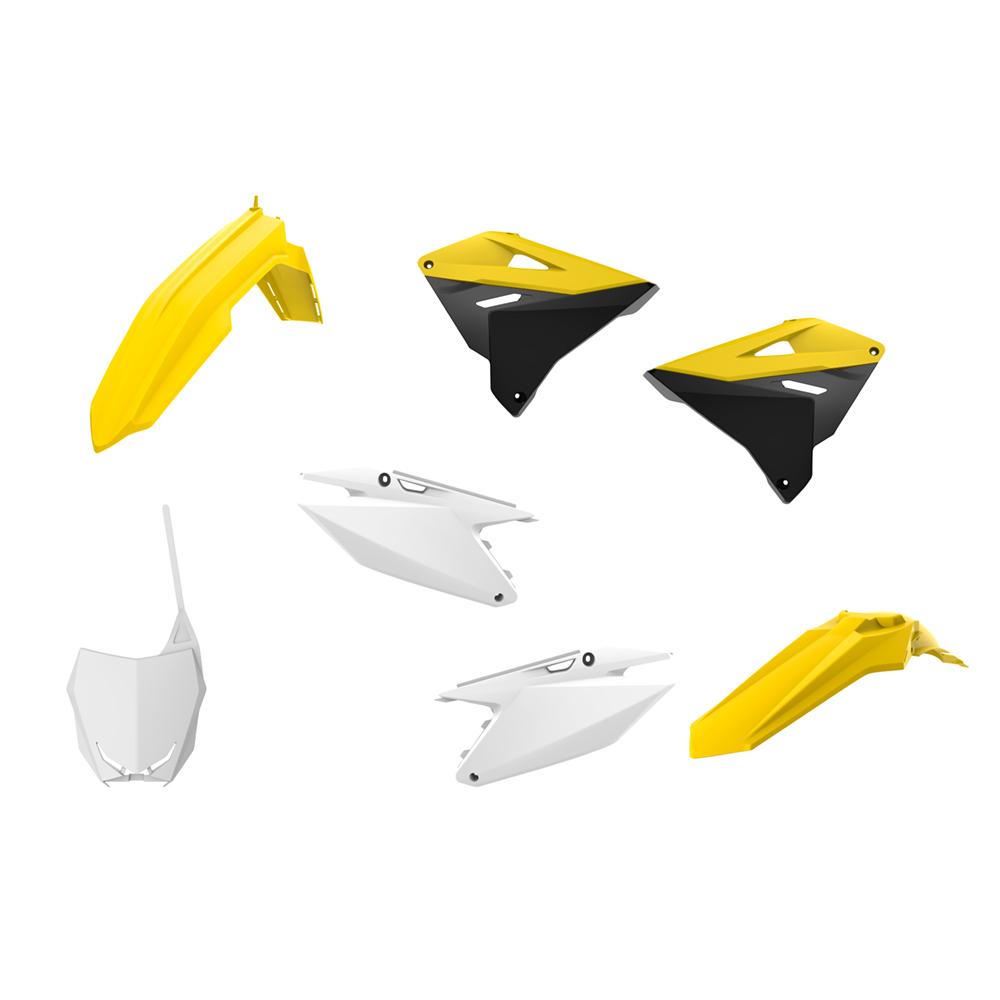 Polisport Yellow/White Full Plastics Kit - Suzuki Rm 125/250 2001-18 Restyle To 2019 Style - Oem ()