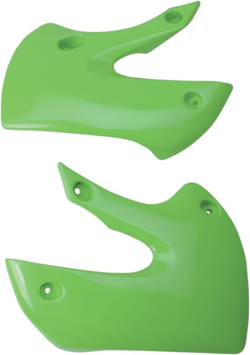 Ufo Green Ka03733#026 - Radiator Scoops - Kawasaki Kx65 2001-18, Klx110 2002-09