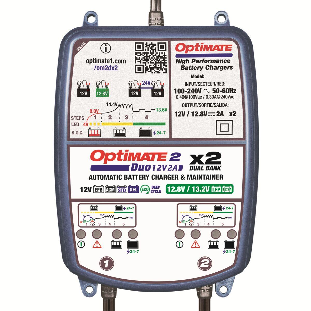 Tecmate Bronze/Green Tm570 - Optimate 2 Duo X 2 Bank Battery Charger